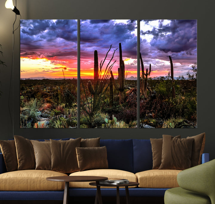 Arizona Desert Sunset Wall Art Canvas Print