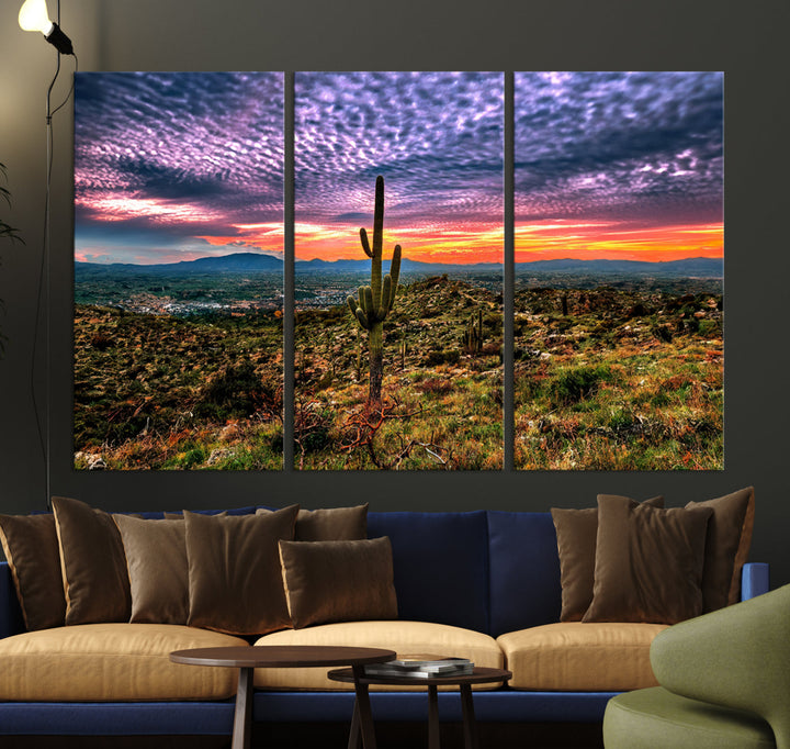 Arizona Desert Sunset Wall Art Canvas Print