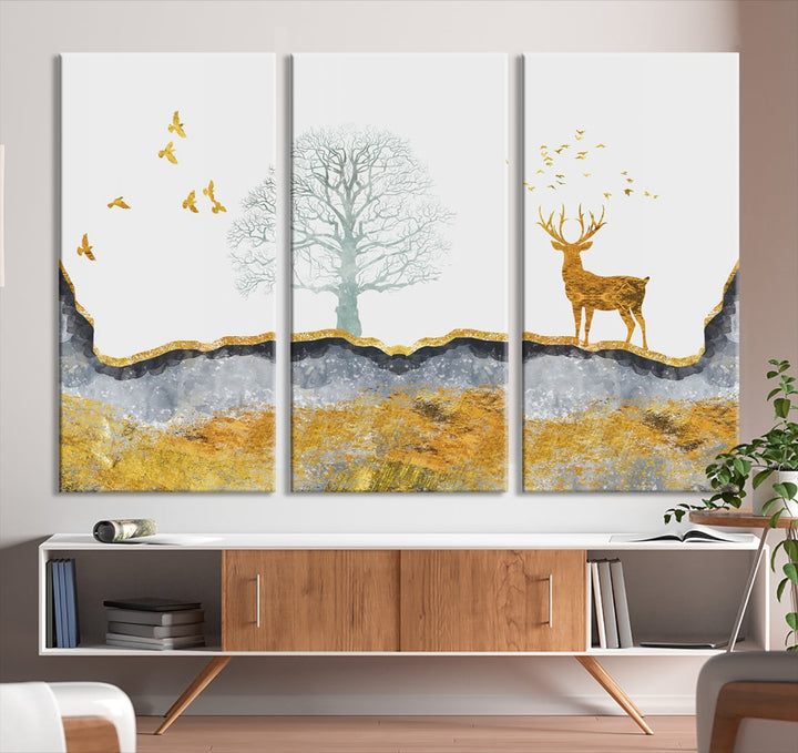 Artistic Deer Painting Wall Art Canvas Print Animal Nature Wall Decor