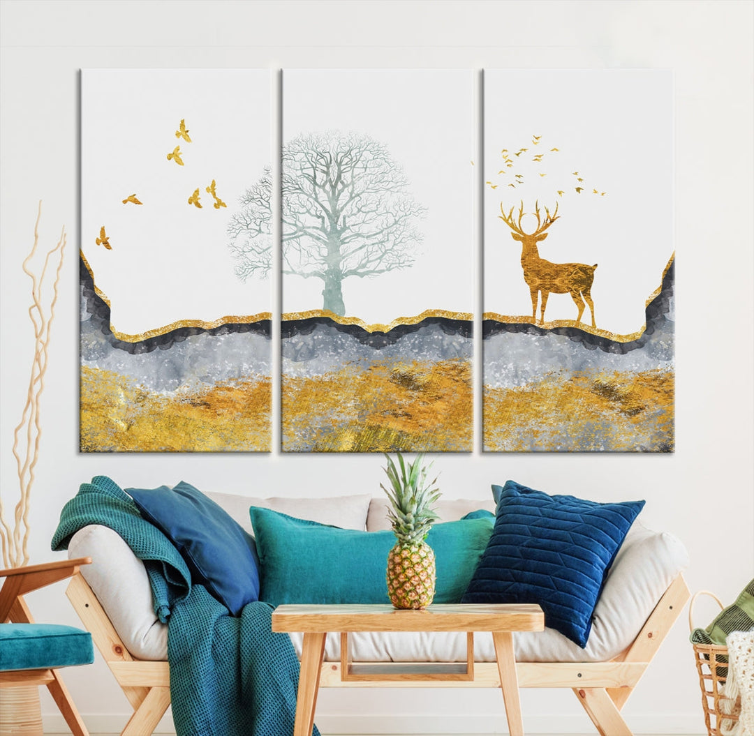 Artistic Deer Painting Wall Art Canvas Print Animal Nature Wall Decor