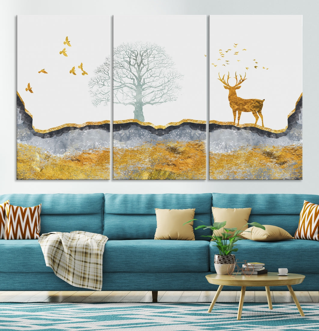 Artistic Deer Painting Wall Art Canvas Print Animal Nature Wall Decor