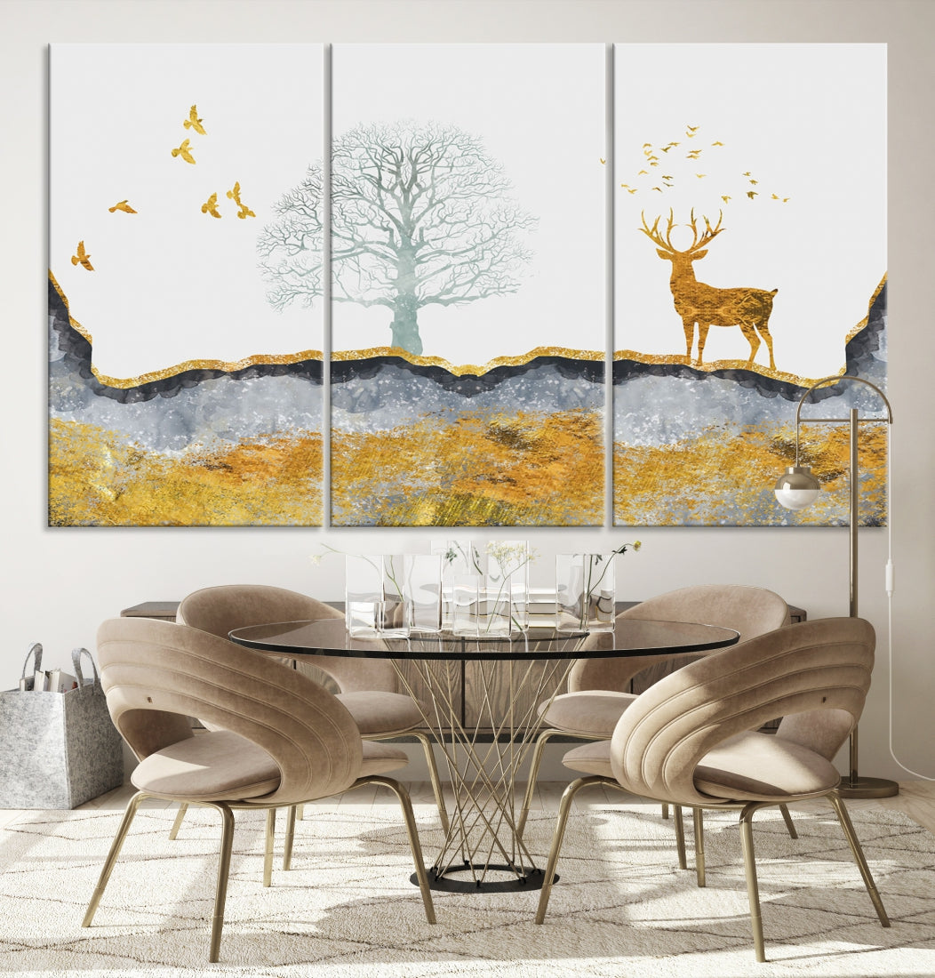 Artistic Deer Painting Wall Art Canvas Print Animal Nature Wall Decor