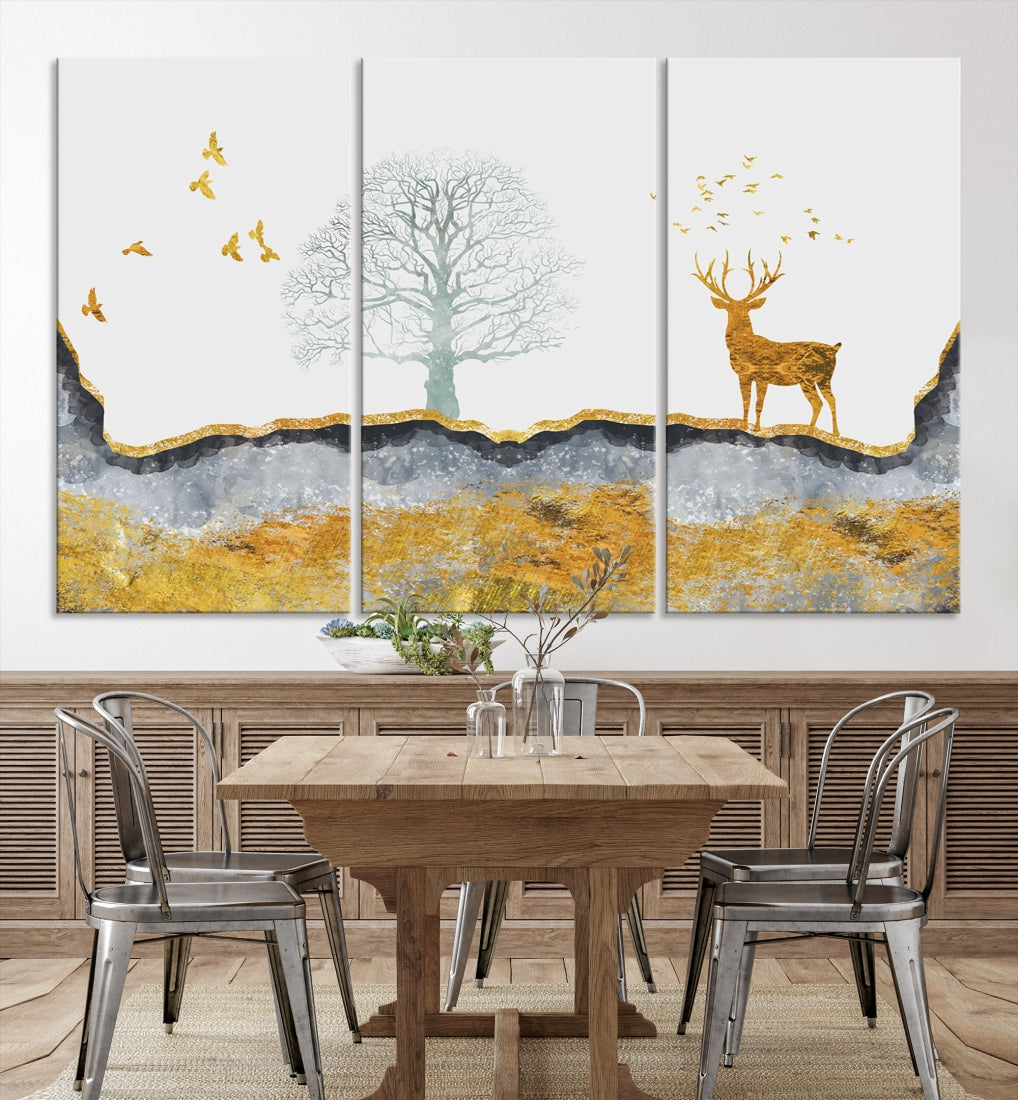 Artistic Deer Painting Wall Art Canvas Print Animal Nature Wall Decor