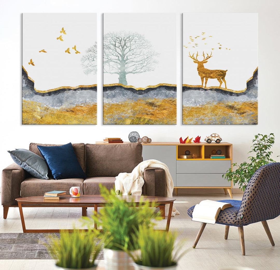 Artistic Deer Painting Wall Art Canvas Print Animal Nature Wall Decor