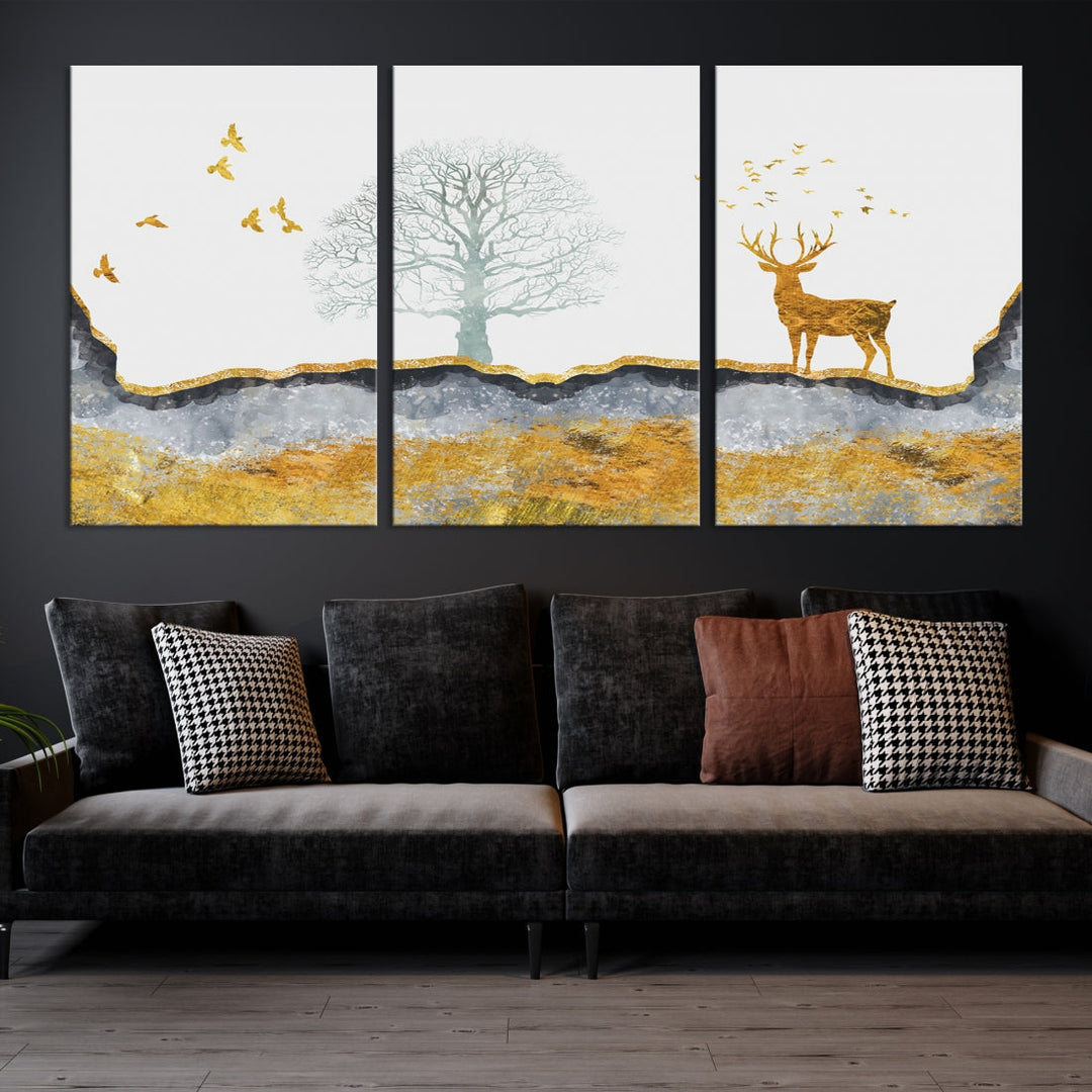 Artistic Deer Painting Wall Art Canvas Print Animal Nature Wall Decor