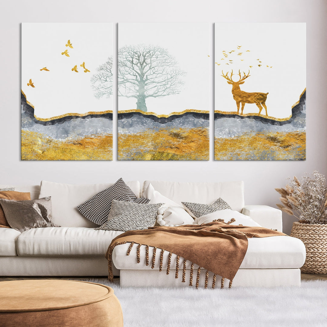 Artistic Deer Painting Wall Art Canvas Print Animal Nature Wall Decor