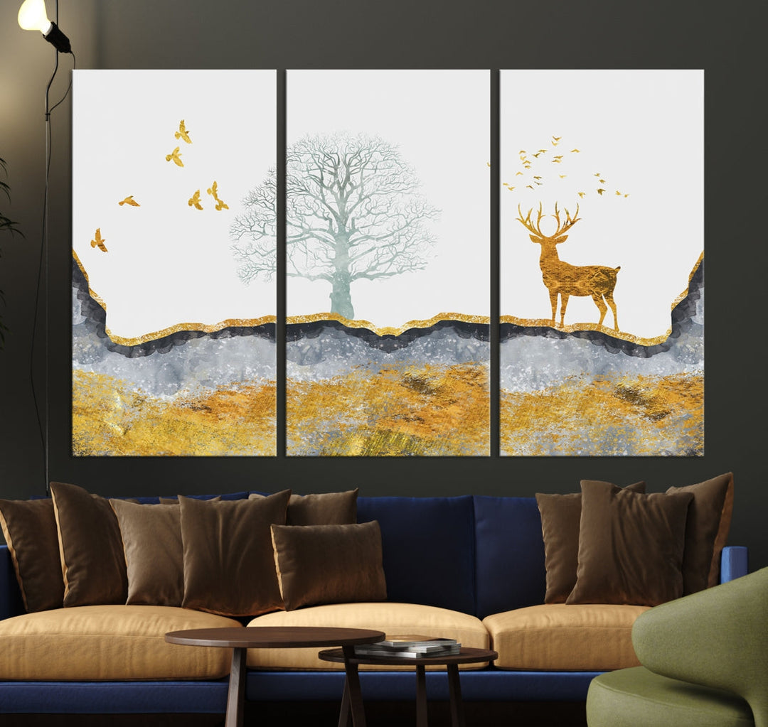 Artistic Deer Painting Wall Art Canvas Print Animal Nature Wall Decor