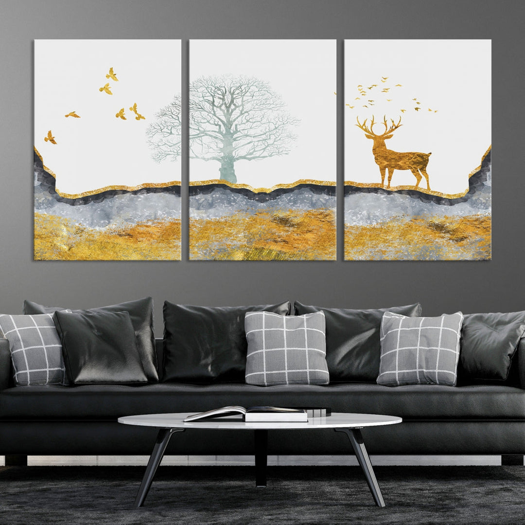 Artistic Deer Painting Wall Art Canvas Print Animal Nature Wall Decor