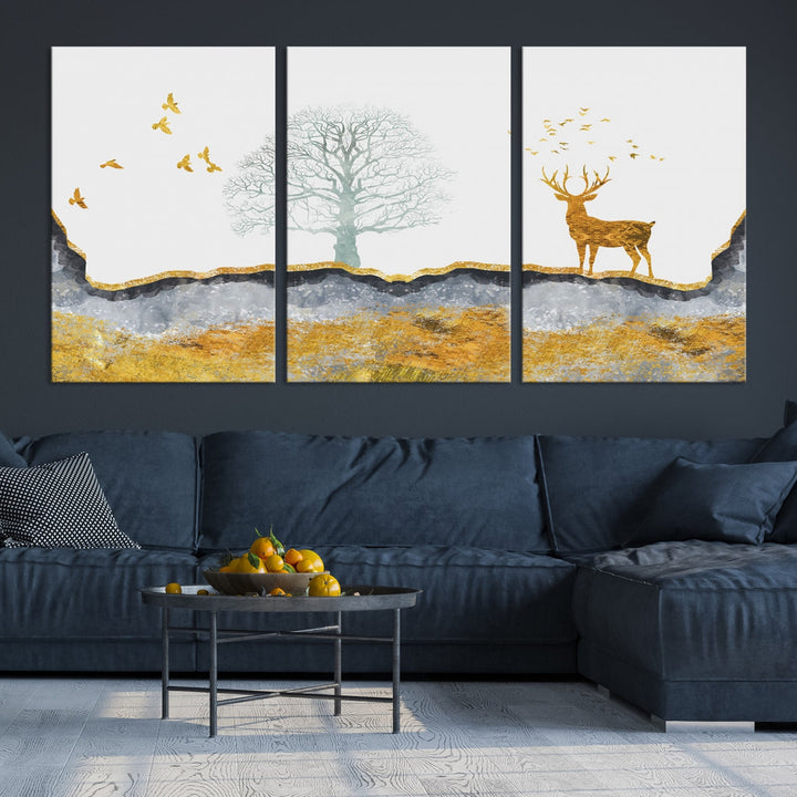 Artistic Deer Painting Wall Art Canvas Print Animal Nature Wall Decor