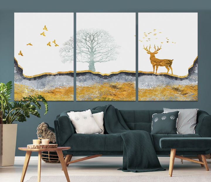 Artistic Deer Painting Wall Art Canvas Print Animal Nature Wall Decor