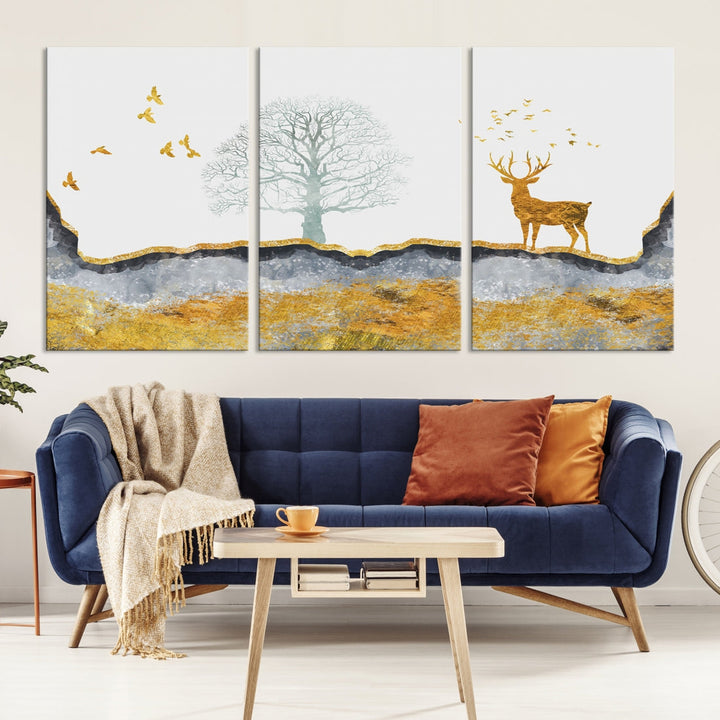 Artistic Deer Painting Wall Art Canvas Print Animal Nature Wall Decor