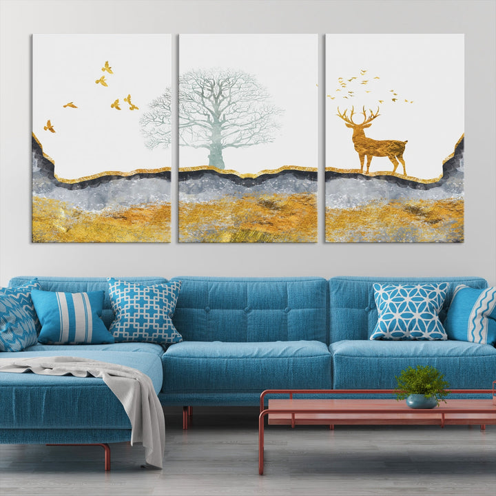 Artistic Deer Painting Wall Art Canvas Print Animal Nature Wall Decor