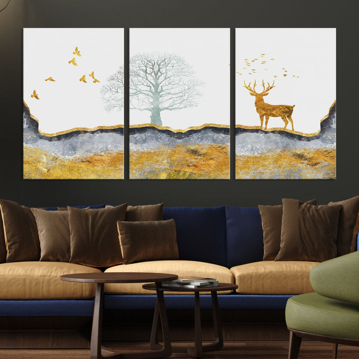 Artistic Deer Painting Wall Art Canvas Print Animal Nature Wall Decor