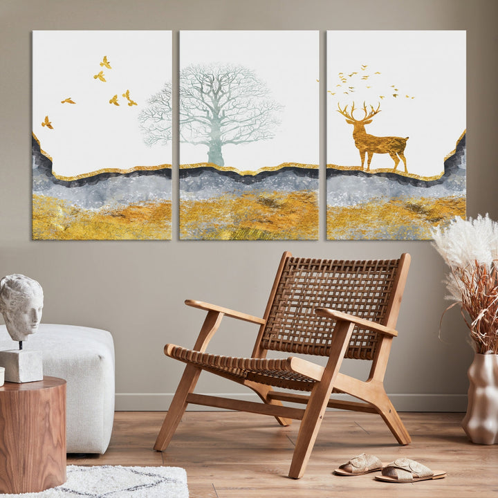 Artistic Deer Painting Wall Art Canvas Print Animal Nature Wall Decor