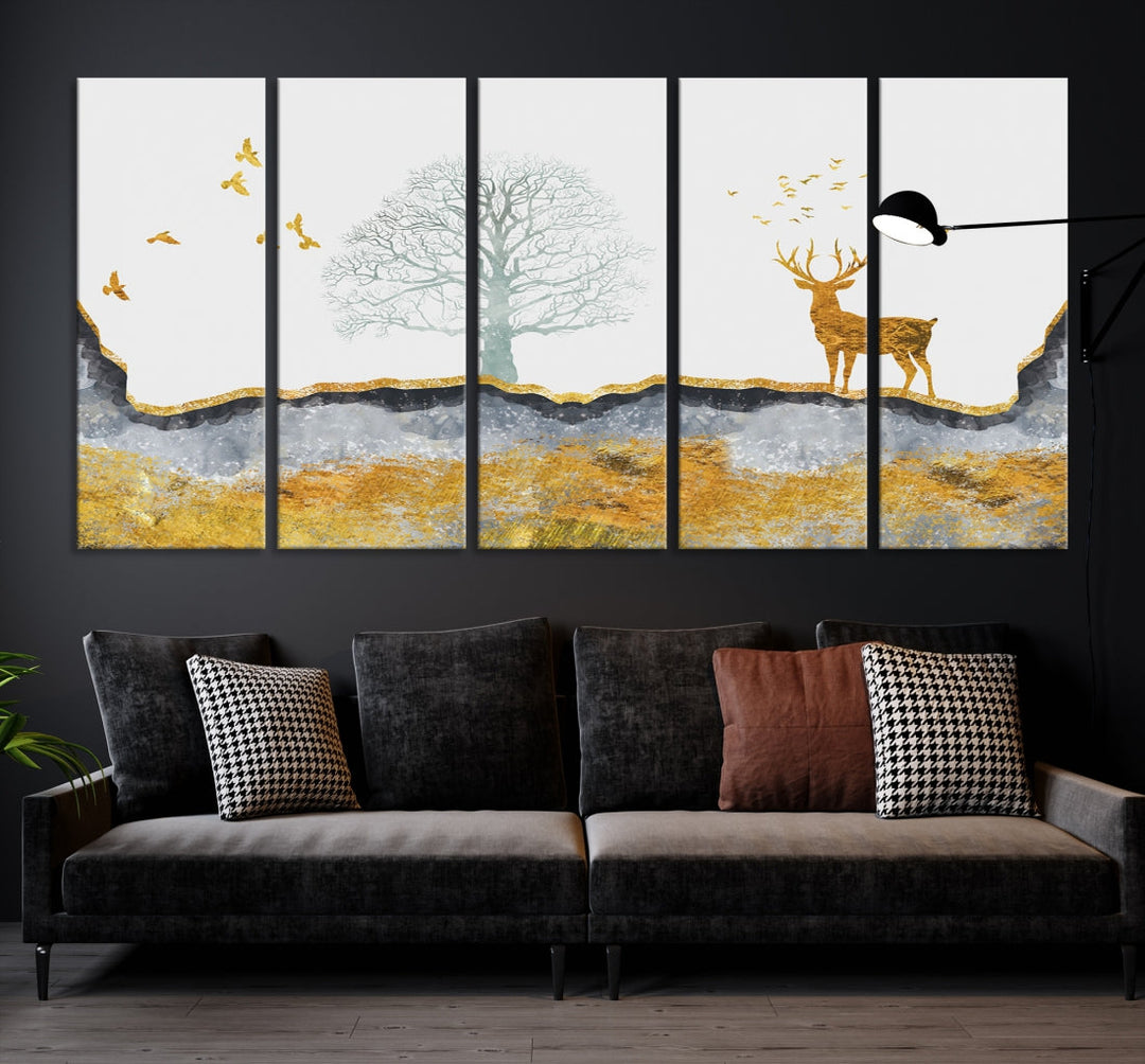 Artistic Deer Painting Wall Art Canvas Print Animal Nature Wall Decor