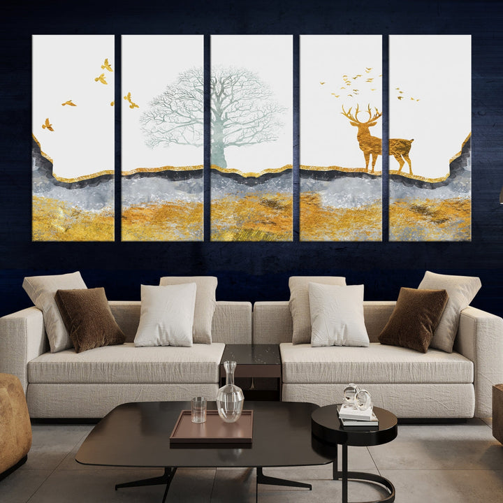 Artistic Deer Painting Wall Art Canvas Print Animal Nature Wall Decor