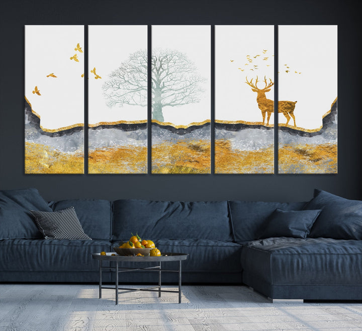 Artistic Deer Painting Wall Art Canvas Print Animal Nature Wall Decor