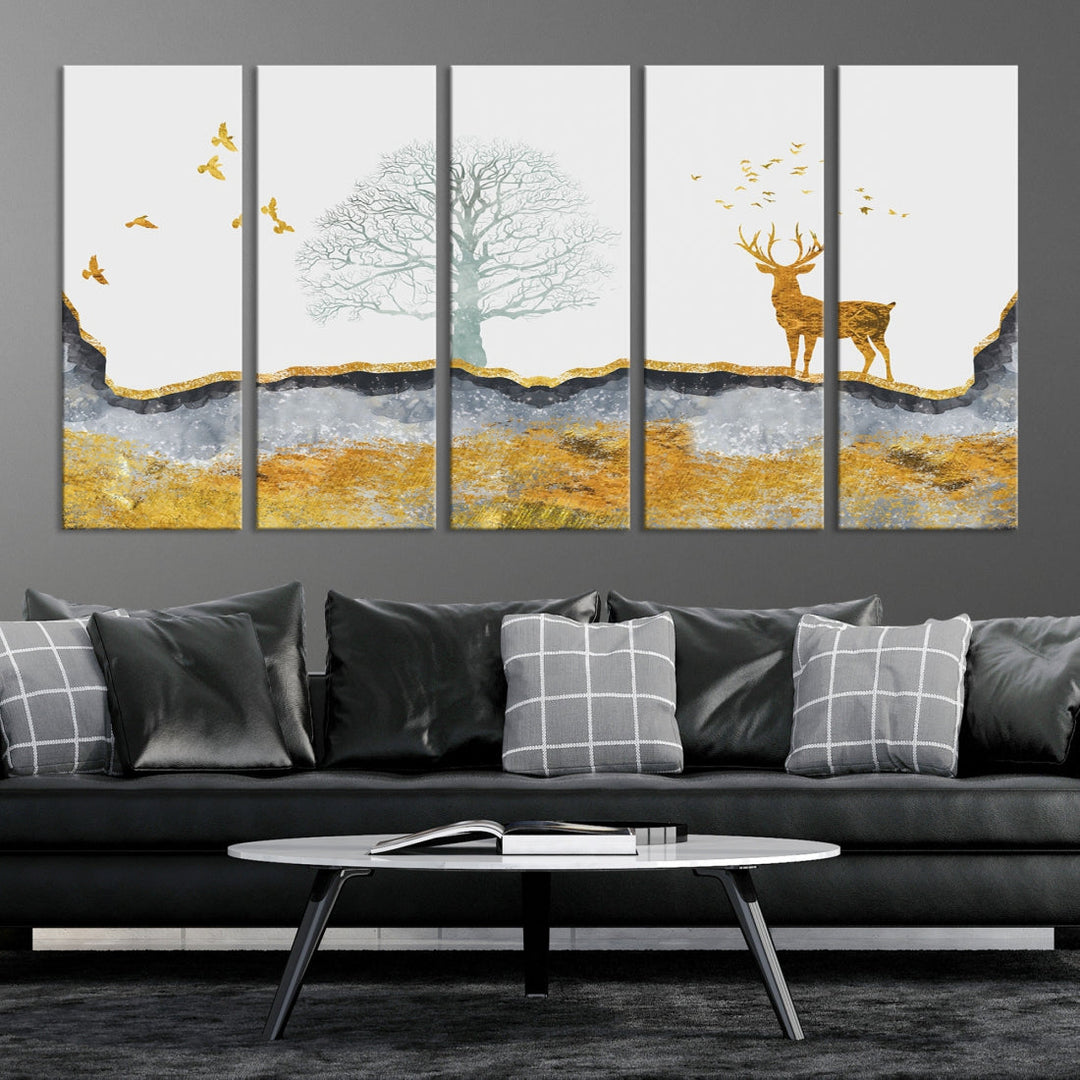 Artistic Deer Painting Wall Art Canvas Print Animal Nature Wall Decor