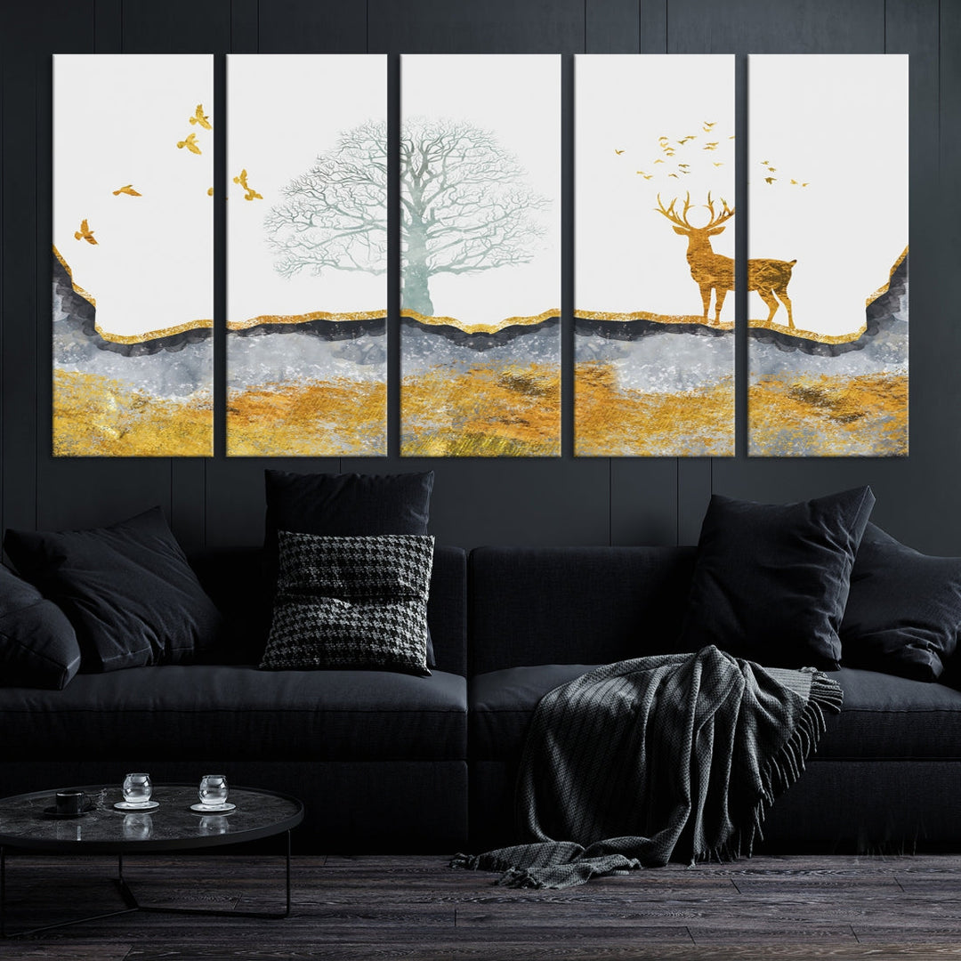 Artistic Deer Painting Wall Art Canvas Print Animal Nature Wall Decor