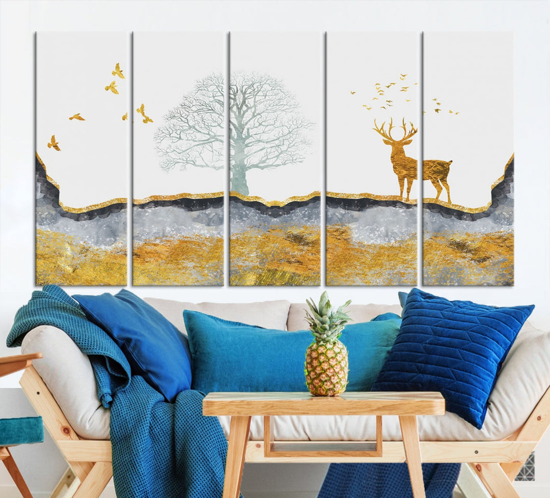 Artistic Deer Painting Wall Art Canvas Print Animal Nature Wall Decor