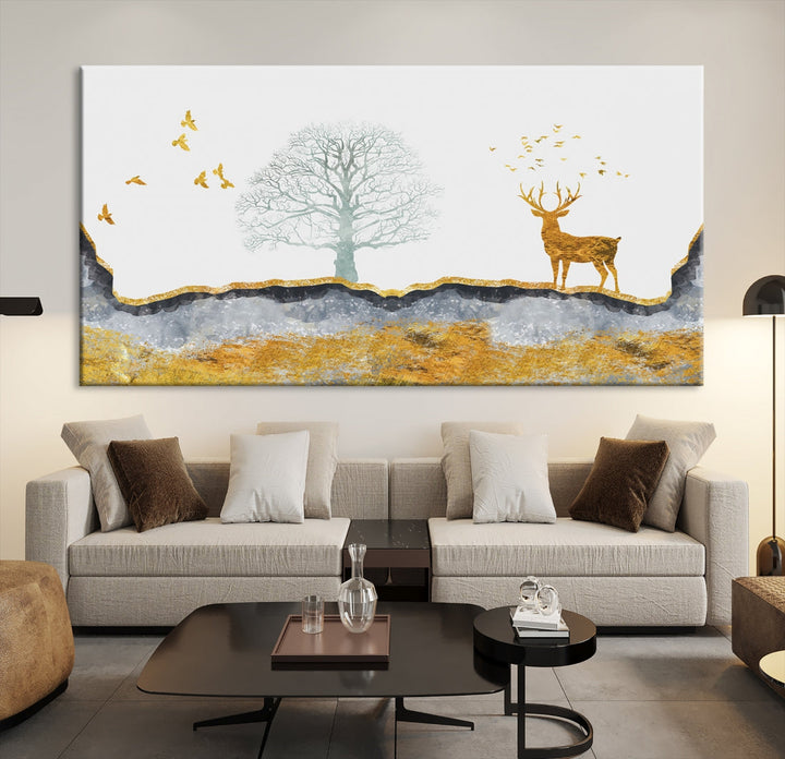 Artistic Deer Painting Wall Art Canvas Print Animal Nature Wall Decor