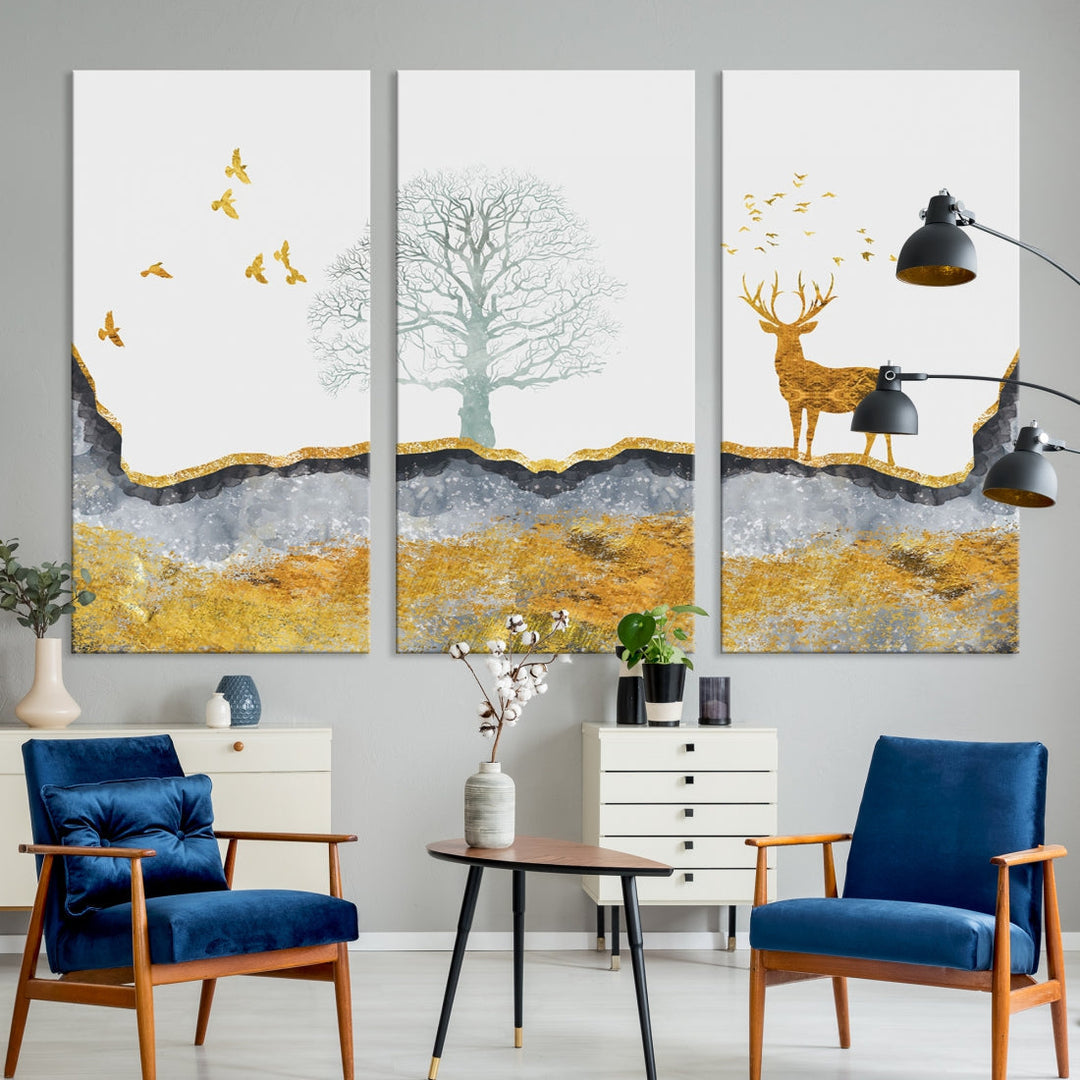 Artistic Deer Painting Wall Art Canvas Print Animal Nature Wall Decor