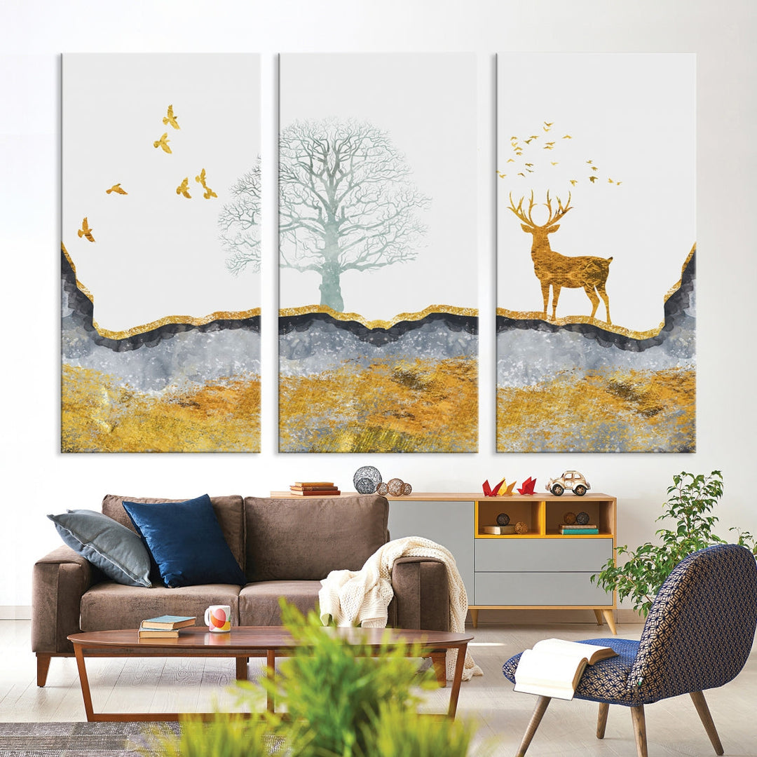 Artistic Deer Painting Wall Art Canvas Print Animal Nature Wall Decor