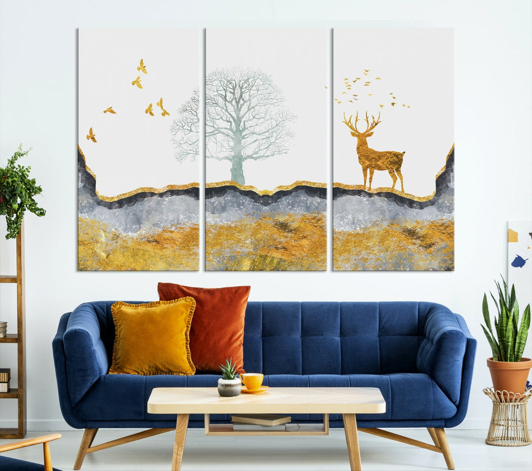 Artistic Deer Painting Wall Art Canvas Print Animal Nature Wall Decor