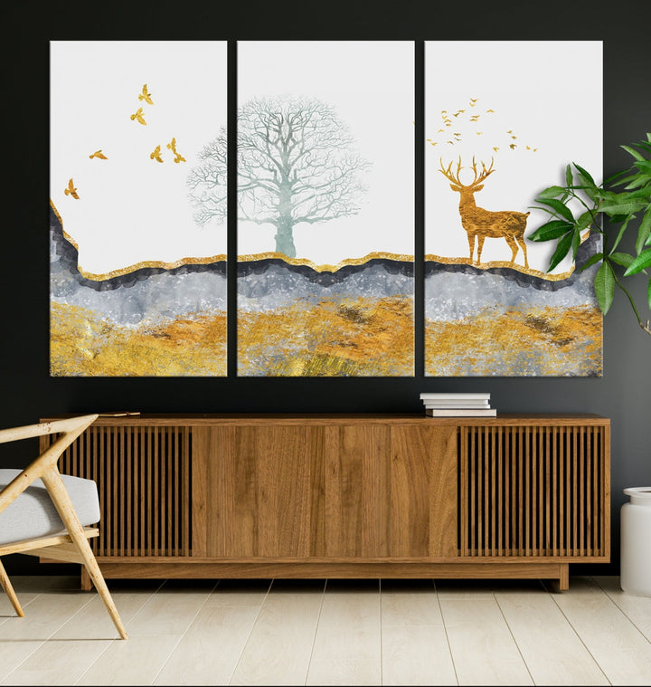 Artistic Deer Painting Wall Art Canvas Print Animal Nature Wall Decor