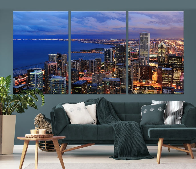 Astonishing Chicago View Canvas Wall Art Framed Cityscape Print