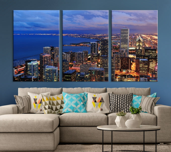 Astonishing Chicago View Canvas Wall Art Framed Cityscape Print