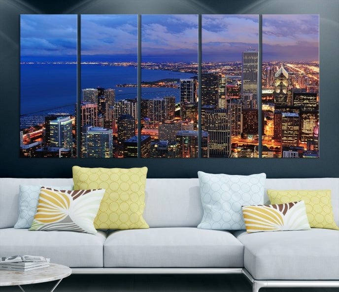 Astonishing Chicago View Canvas Wall Art Framed Cityscape Print