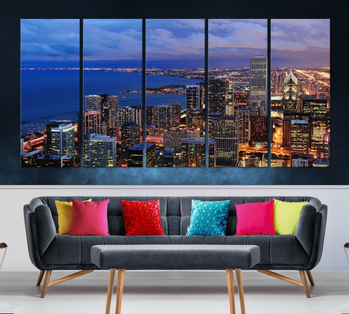 Astonishing Chicago View Canvas Wall Art Framed Cityscape Print