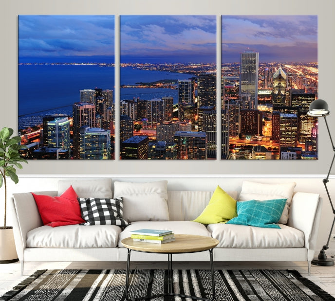 Astonishing Chicago View Canvas Wall Art Framed Cityscape Print