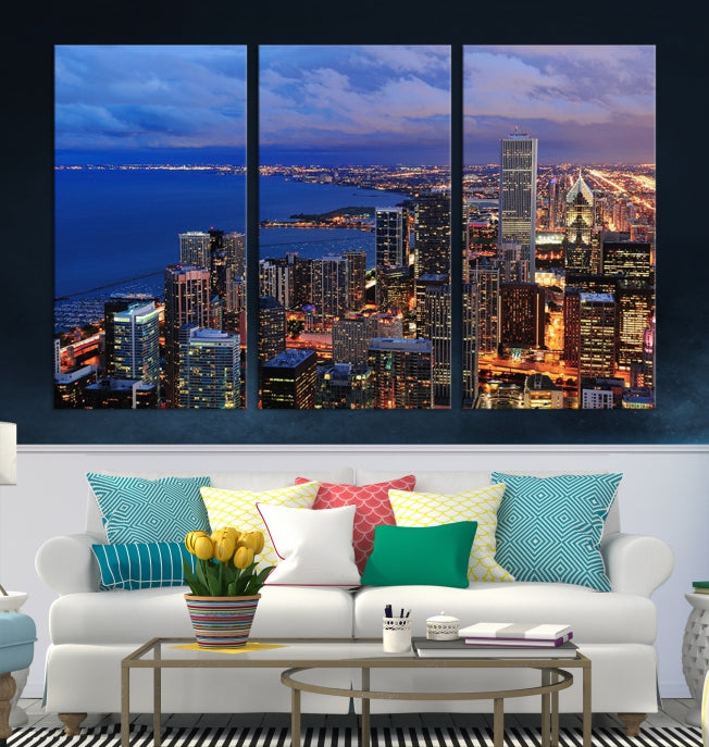 Astonishing Chicago View Canvas Wall Art Framed Cityscape Print