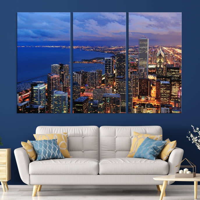 Astonishing Chicago View Canvas Wall Art Framed Cityscape Print