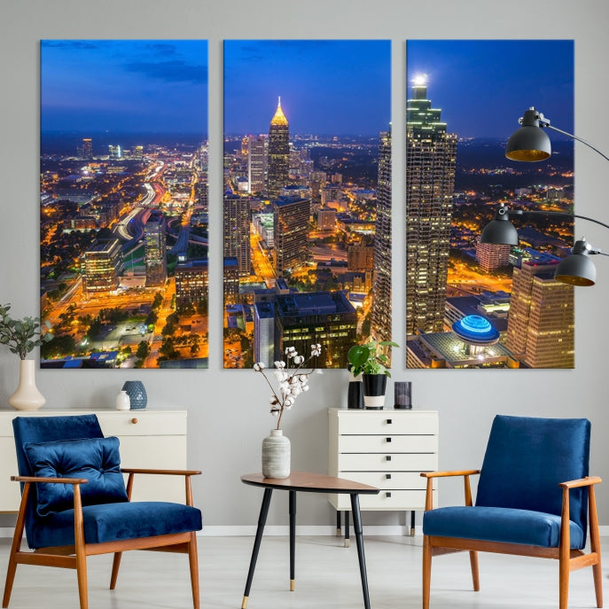 Atlanta Canvas Print Cityscape Skyline Wall Art Framed Wall Decor