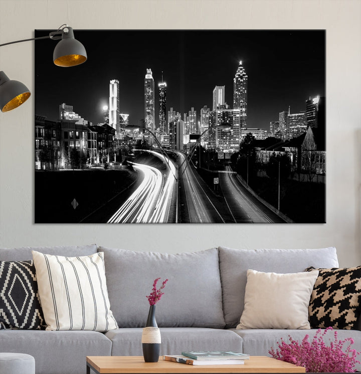 Atlanta Cityscape Canvas Print Large Skyline Wall Art Framed Ready to Hang