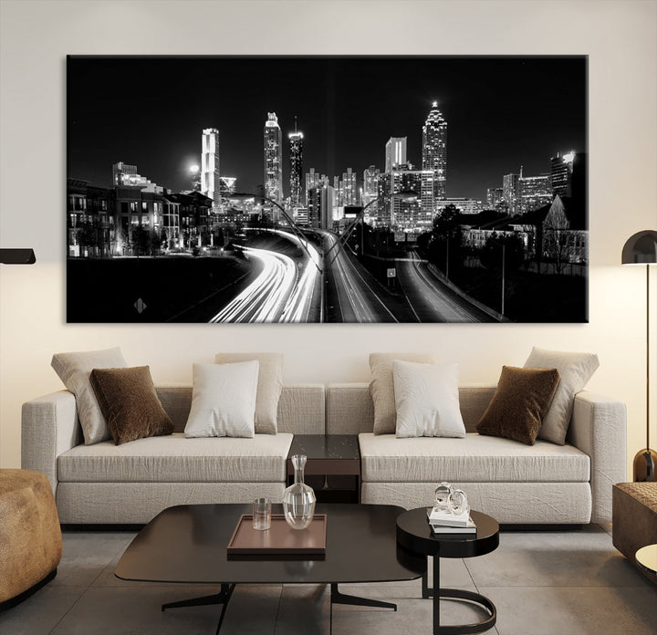 Atlanta Cityscape Canvas Print Large Skyline Wall Art Framed Ready to Hang