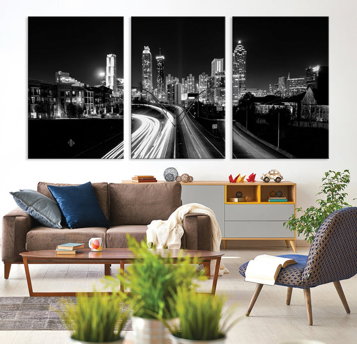 Atlanta Cityscape Canvas Print Large Skyline Wall Art Framed Ready to Hang