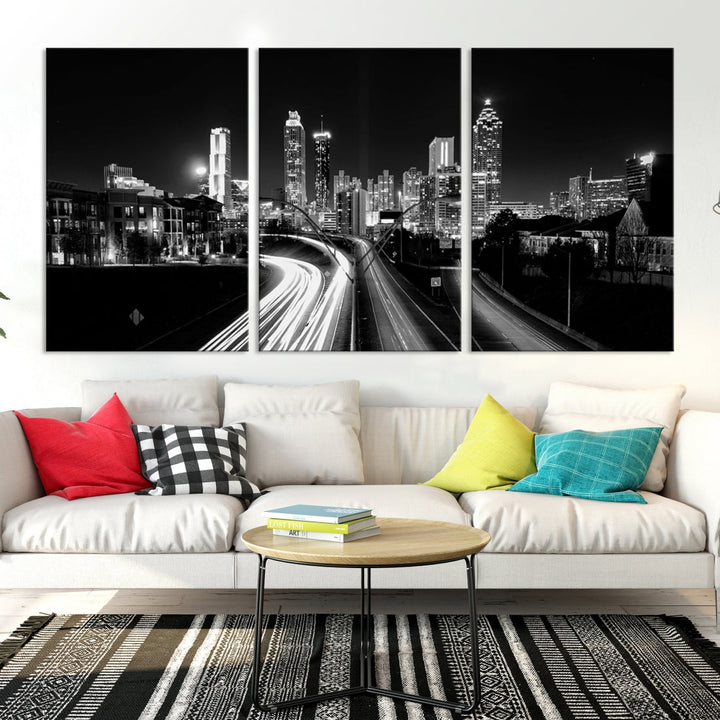 Atlanta Cityscape Canvas Print Large Skyline Wall Art Framed Ready to Hang