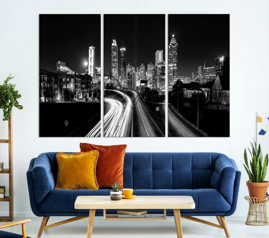 Atlanta Cityscape Canvas Print Large Skyline Wall Art Framed Ready to Hang