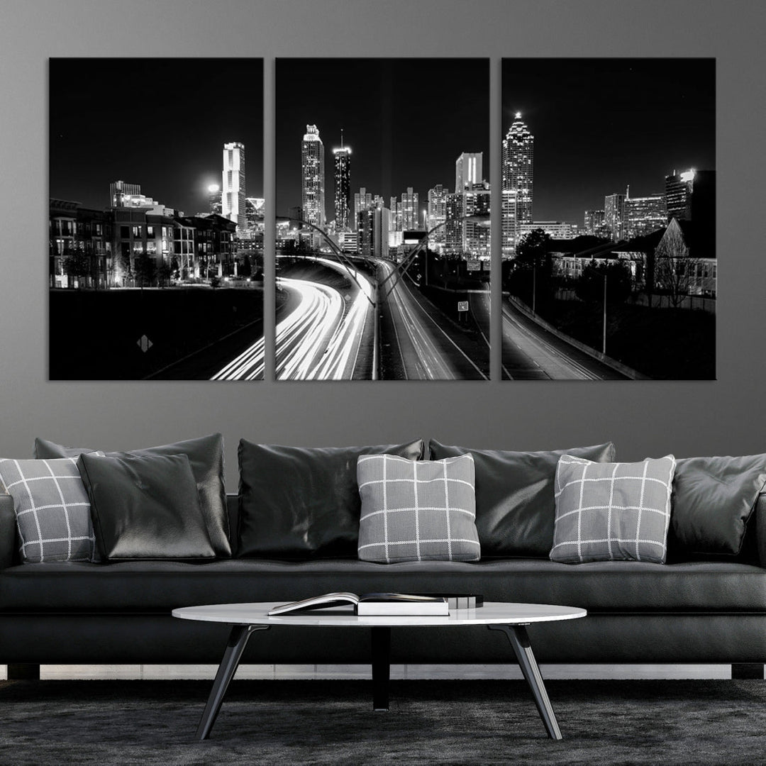 Atlanta Cityscape Canvas Print Large Skyline Wall Art Framed Ready to Hang