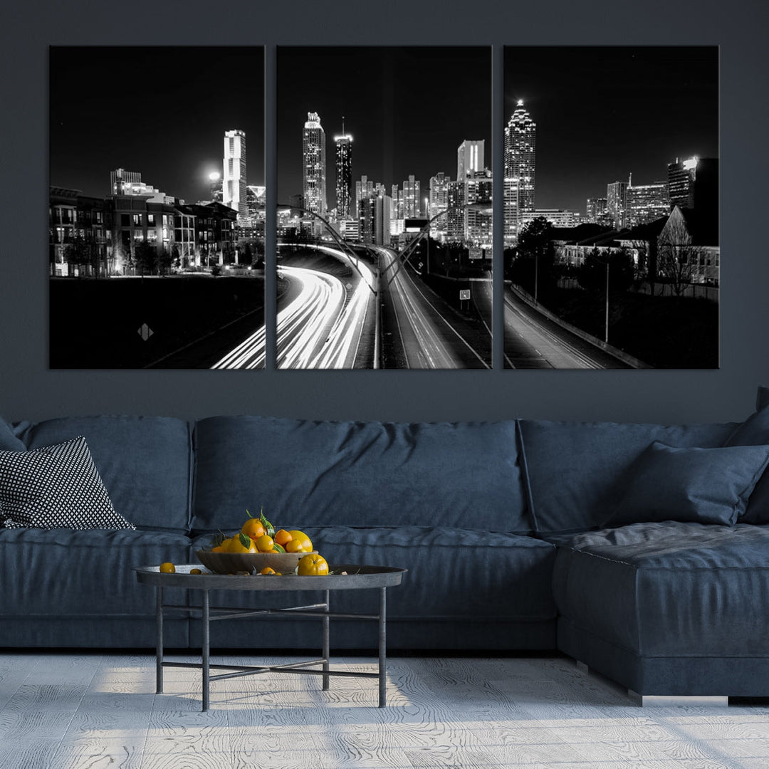 Atlanta Cityscape Canvas Print Large Skyline Wall Art Framed Ready to Hang