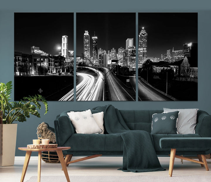 Atlanta Cityscape Canvas Print Large Skyline Wall Art Framed Ready to Hang