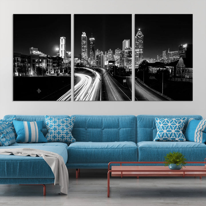 Atlanta Cityscape Canvas Print Large Skyline Wall Art Framed Ready to Hang