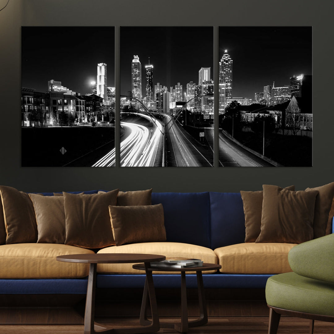 Atlanta Cityscape Canvas Print Large Skyline Wall Art Framed Ready to Hang