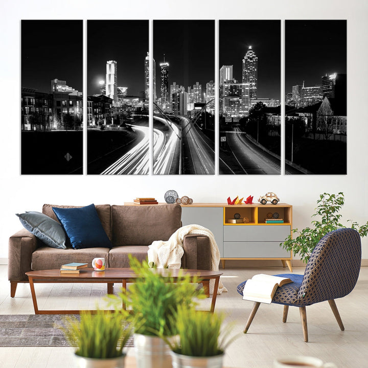 Atlanta Cityscape Canvas Print Large Skyline Wall Art Framed Ready to Hang