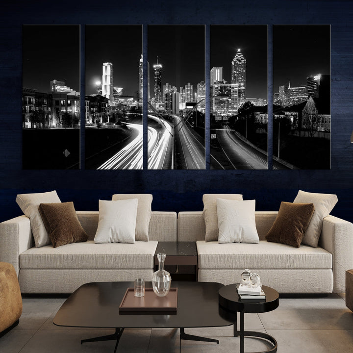 Atlanta Cityscape Canvas Print Large Skyline Wall Art Framed Ready to Hang