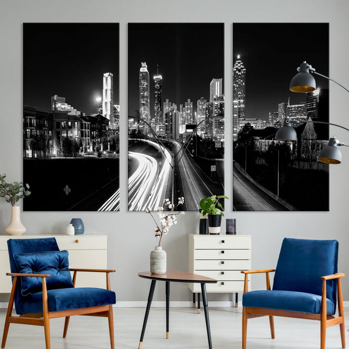 Atlanta Cityscape Canvas Print Large Skyline Wall Art Framed Ready to Hang